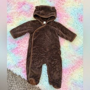 Cozy Brown Fleece Baby Onesie